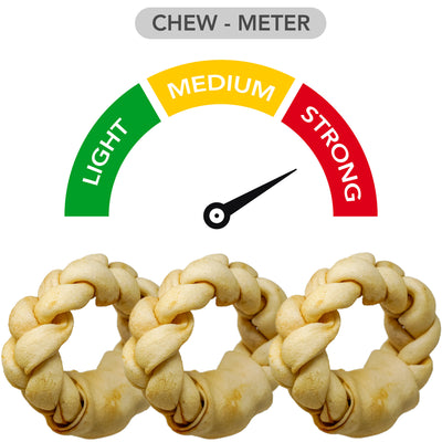 Braided Rawhides Donut -  Smoked Hickory 5 Inch (3 Pack)