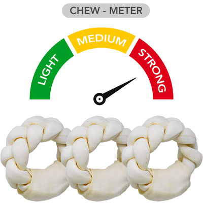Braided Rawhides Donut -  No Odor 5 Inch (3 Pack)