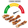 icrokus, braided, bully, bites, dogs, 100, natural, 2-4, inch, beef, pizzle, sticks, long-lasting, dog, chews, high protein, low fat, stick, bite, 1, lb