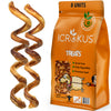 icrokus, curly, bully, sticks, dogs, 100, natural, 7-10, inch, beef, pizzle, long-lasting, dog, chews, high protein, low fat, stick, 8, pack